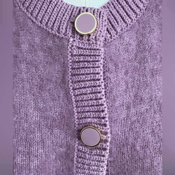 Paris Atelier & Other Stories Size XS Lavender Button-Up Cardigan Mohair - Picture 2 of 14